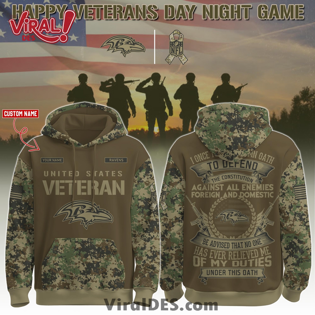 Baltimore Ravens Salute to Service Limited Editions Hoodie Baltimore Ravens Salute to Service Limited Editions Hoodie