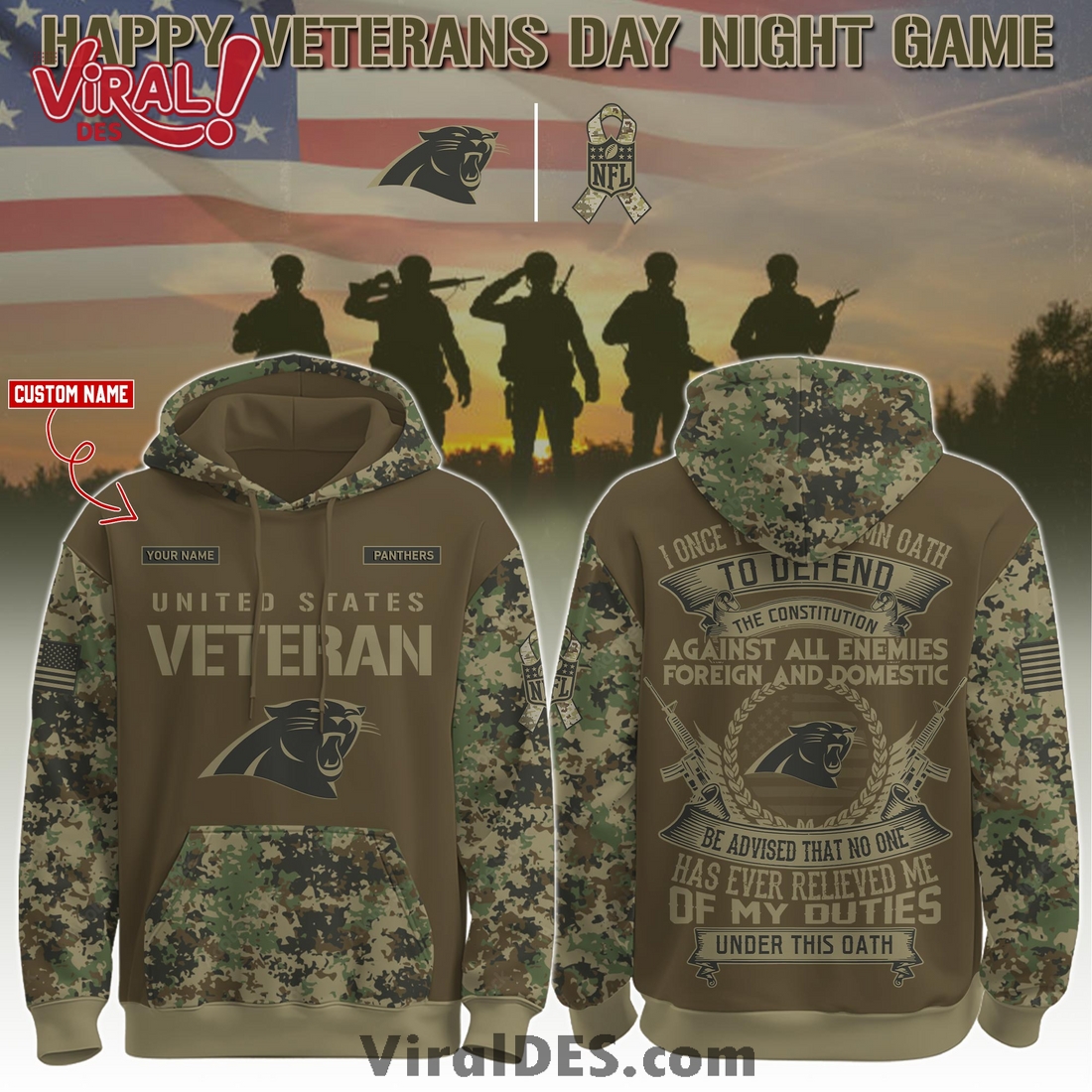 Carolina Panthers Salute to Service Limited Editions Hoodie Carolina Panthers Salute to Service Limited Editions Hoodie