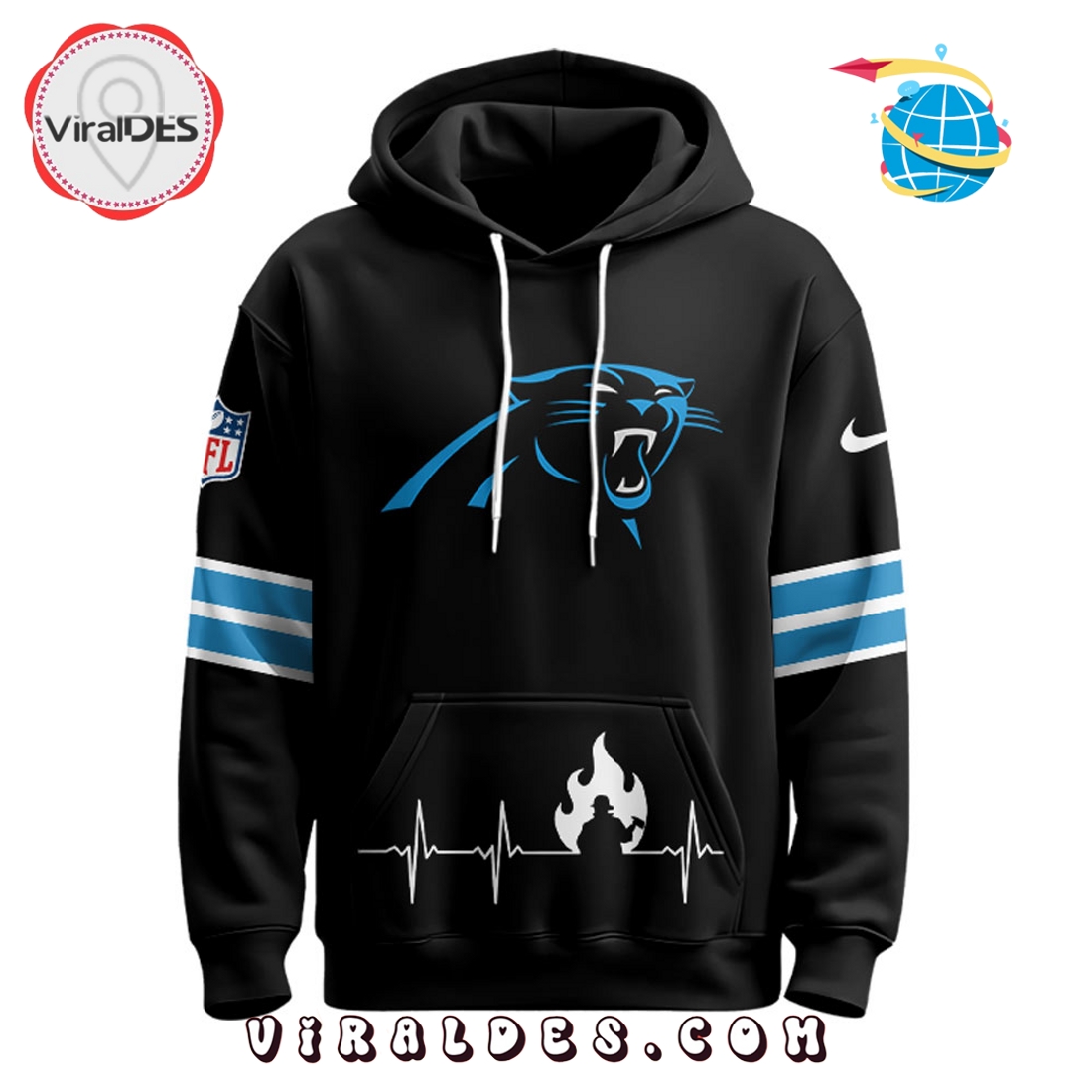 Carolina Panthers x Firefighter Appreciation Night Game Hoodie 2025 Carolina Panthers x Firefighter Appreciation Night Game Hoodie 2025