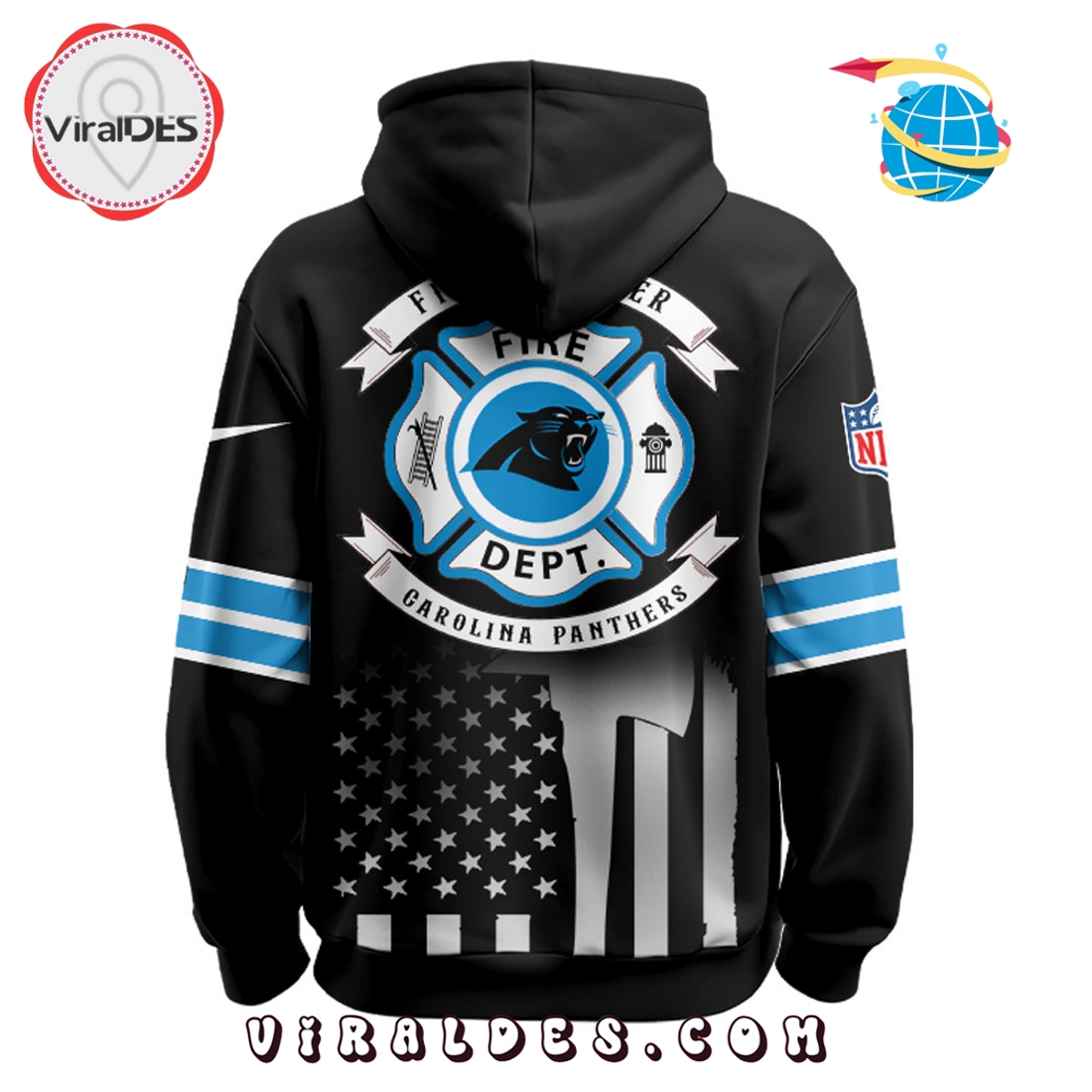 Carolina Panthers x Firefighter Appreciation Night Game Hoodie 2025 Carolina Panthers x Firefighter Appreciation Night Game Hoodie 2025