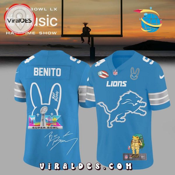 Custom Team NFL x Bad Bunny Super Bowl Football Jersey - Viral