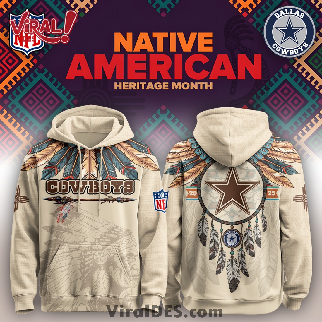 Dallas Cowboys Native American Heritage Month Limited Editions Hoodie Dallas Cowboys Native American Heritage Month Limited Editions Hoodie