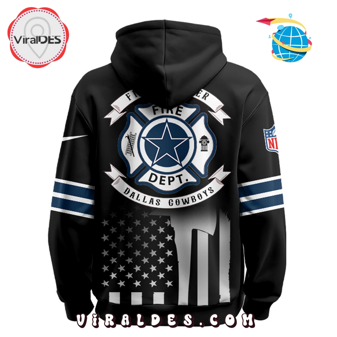 Dallas Cowboys x Firefighter Appreciation Night Game Hoodie 2025 Dallas Cowboys x Firefighter Appreciation Night Game Hoodie 2025