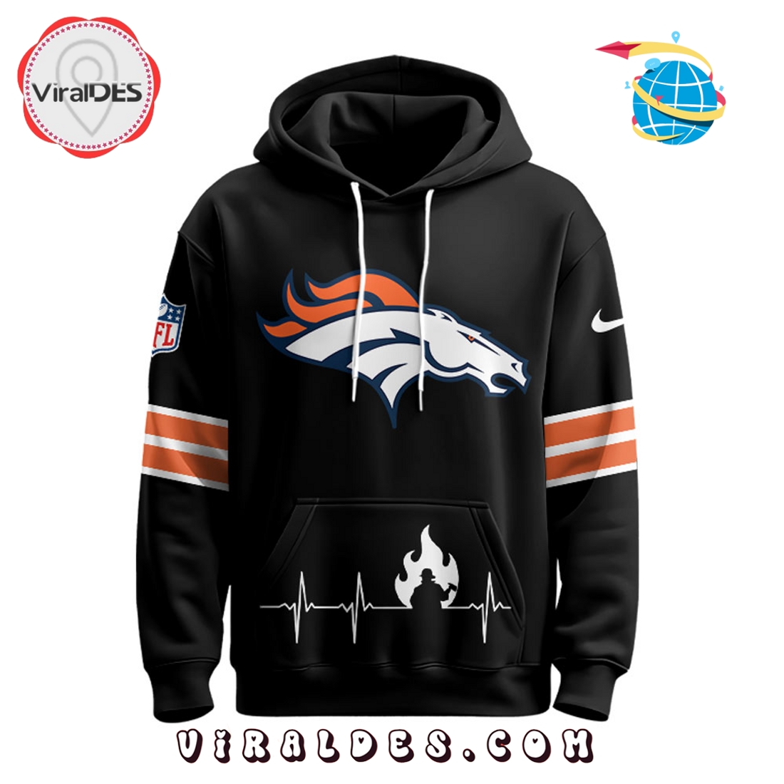 Denver Broncos x Firefighter Appreciation Night Game Hoodie 2025 Denver Broncos x Firefighter Appreciation Night Game Hoodie 2025