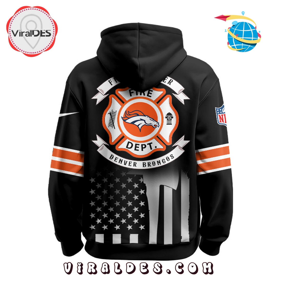 Denver Broncos x Firefighter Appreciation Night Game Hoodie 2025 Denver Broncos x Firefighter Appreciation Night Game Hoodie 2025