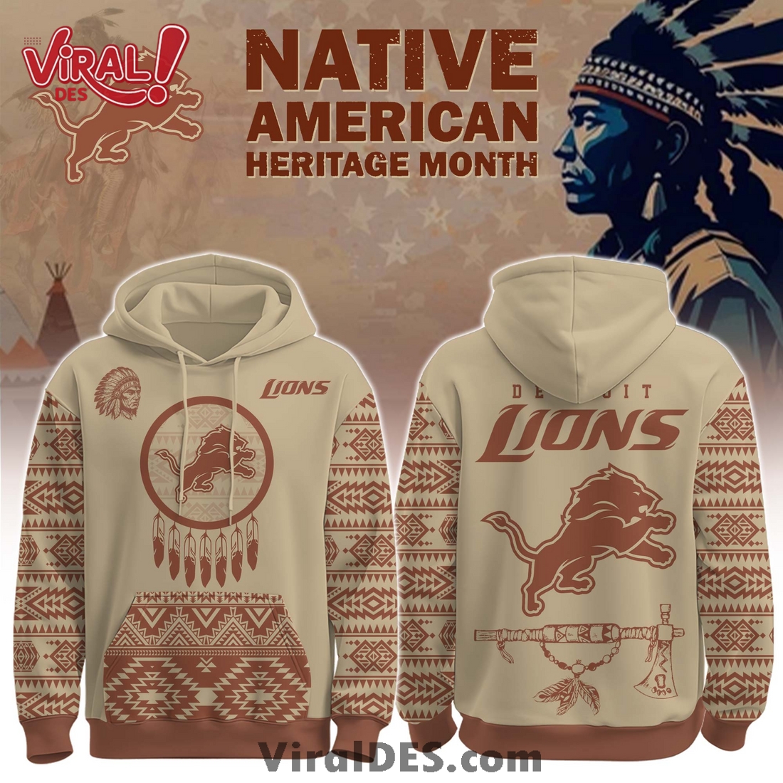 Detroit Lions Native American Heritage Month Hoodie, Long Pants Detroit Lions Native American Heritage Month Hoodie, Long Pants
