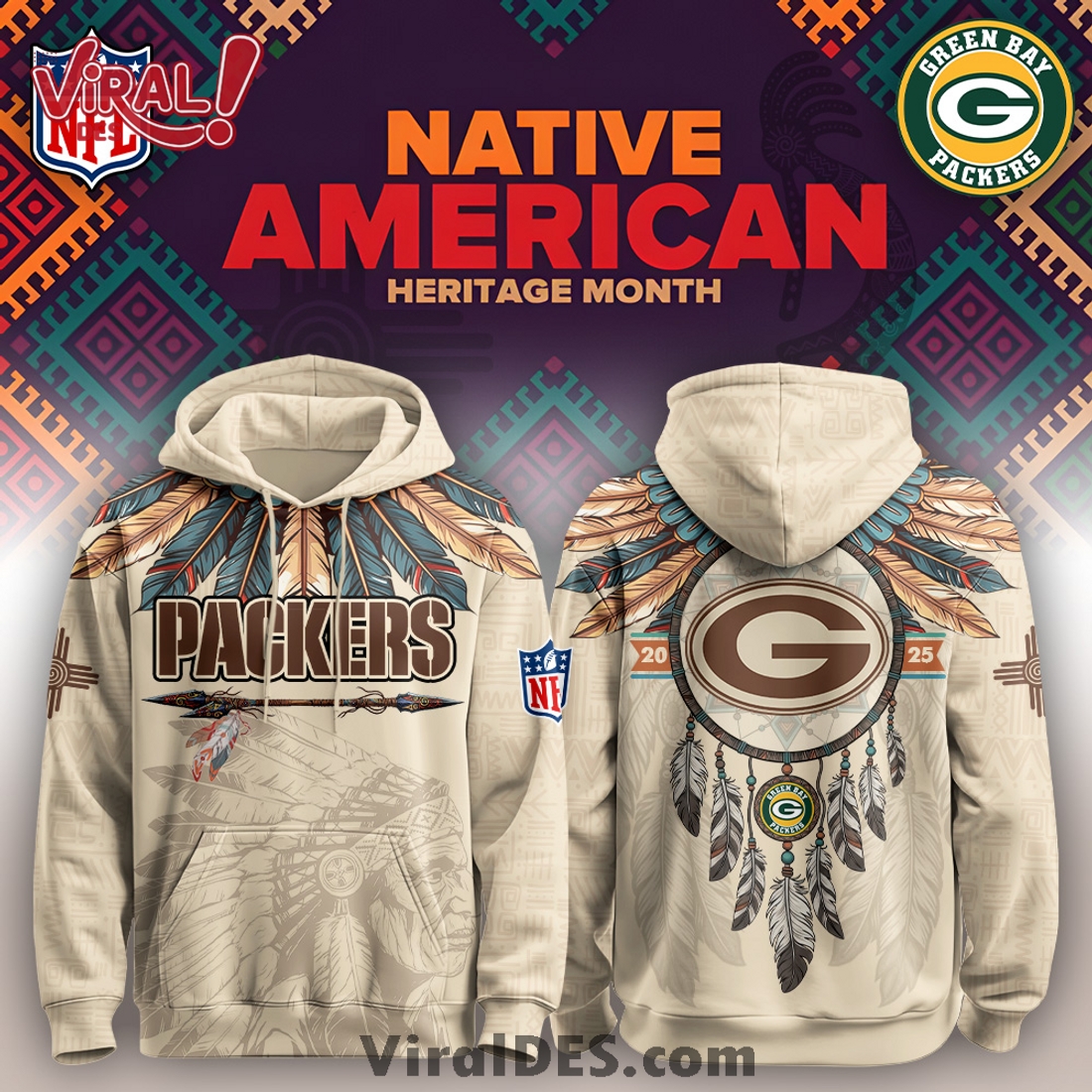 Green Bay Packers Native American Heritage Month Limited Editions Hoodie Green Bay Packers Native American Heritage Month Limited Editions Hoodie
