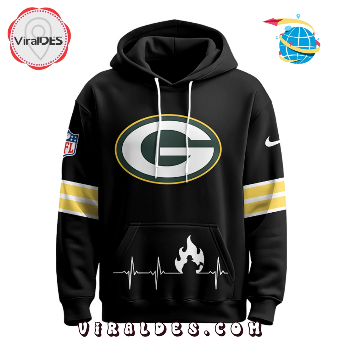 Green Bay Packers x Firefighter Appreciation Night Game Hoodie 2025 Green Bay Packers x Firefighter Appreciation Night Game Hoodie 2025