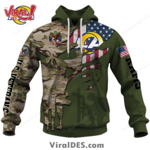 Los Angeles Rams NFL Veteran’s Day Design Hoodie 2025