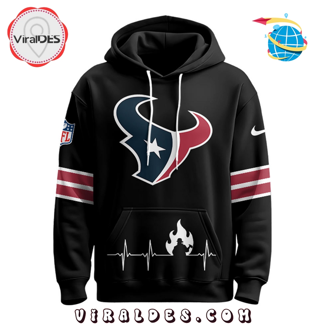 Houston Texans x Firefighter Appreciation Night Game Hoodie 2025 Houston Texans x Firefighter Appreciation Night Game Hoodie 2025