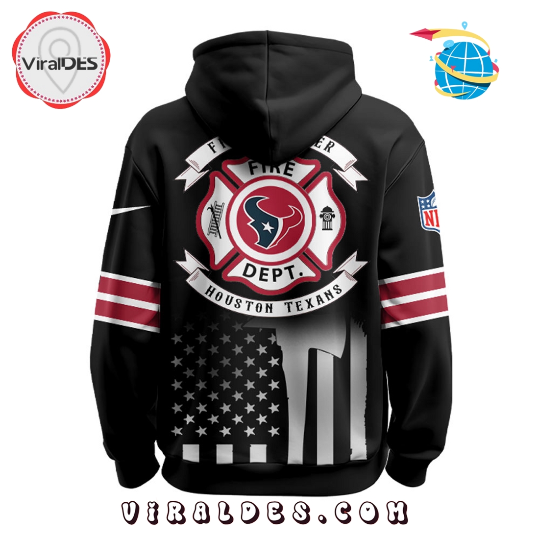 Houston Texans x Firefighter Appreciation Night Game Hoodie 2025 Houston Texans x Firefighter Appreciation Night Game Hoodie 2025