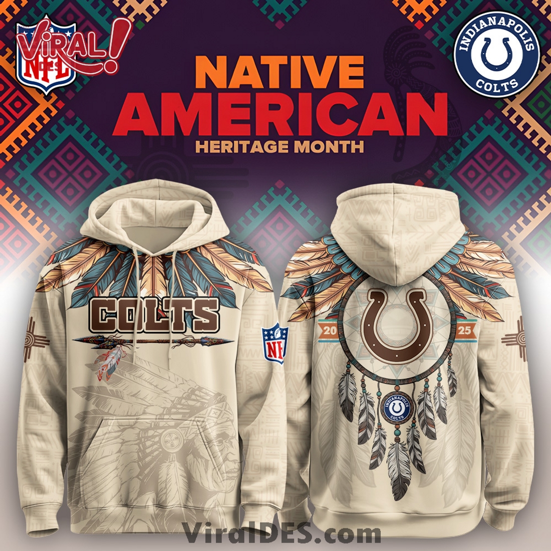 Indianapolis Colts Native American Heritage Month Limited Editions Hoodie Indianapolis Colts Native American Heritage Month Limited Editions Hoodie