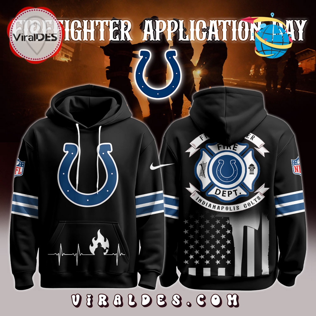 Indianapolis Colts x Firefighter Appreciation Night Game Hoodie 2025 Indianapolis Colts x Firefighter Appreciation Night Game Hoodie 2025