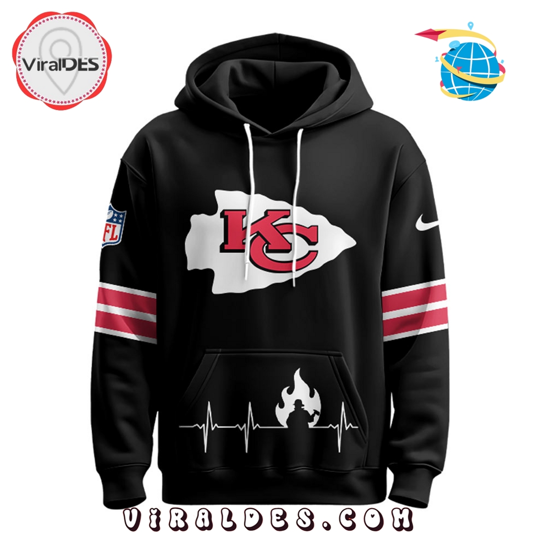 Kansas City Chiefs x Firefighter Appreciation Night Game Hoodie 2025 Kansas City Chiefs x Firefighter Appreciation Night Game Hoodie 2025