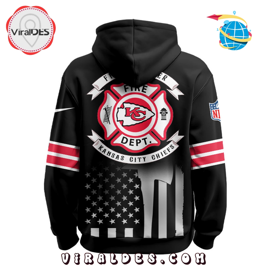 Kansas City Chiefs x Firefighter Appreciation Night Game Hoodie 2025 Kansas City Chiefs x Firefighter Appreciation Night Game Hoodie 2025
