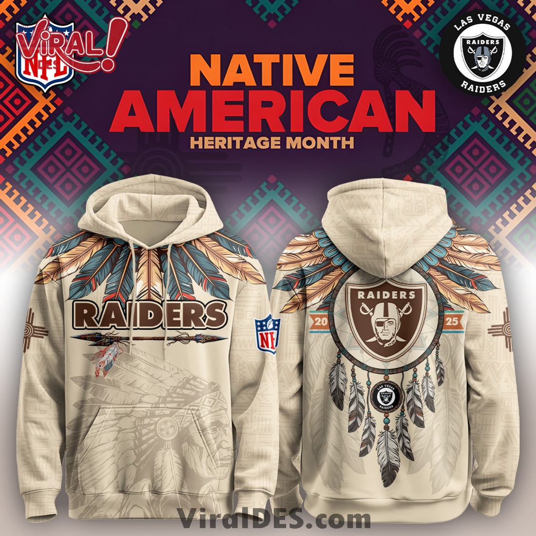 Las Vegas Raiders Native American Heritage Month Limited Editions Hoodie Las Vegas Raiders Native American Heritage Month Limited Editions Hoodie