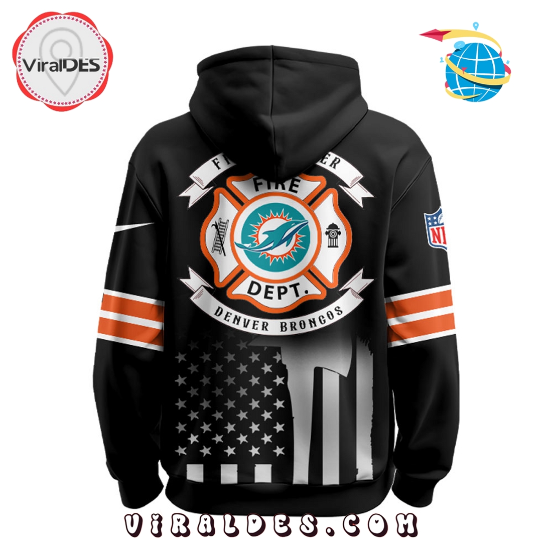 Miami Dolphins x Firefighter Appreciation Night Game Hoodie 2025 Miami Dolphins x Firefighter Appreciation Night Game Hoodie 2025