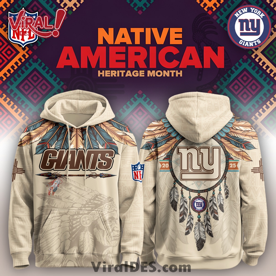 New York Giants Native American Heritage Month Limited Editions Hoodie New York Giants Native American Heritage Month Limited Editions Hoodie