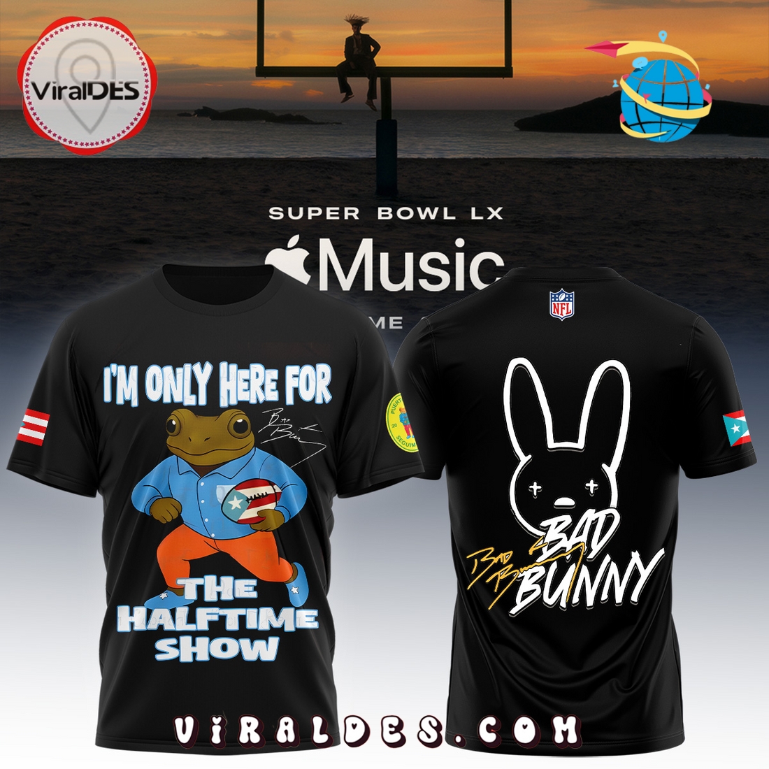 NFL x Bad Bunny Super Bowl 2025 Hoodie And Cap NFL x Bad Bunny Super Bowl 2025 Hoodie And Cap