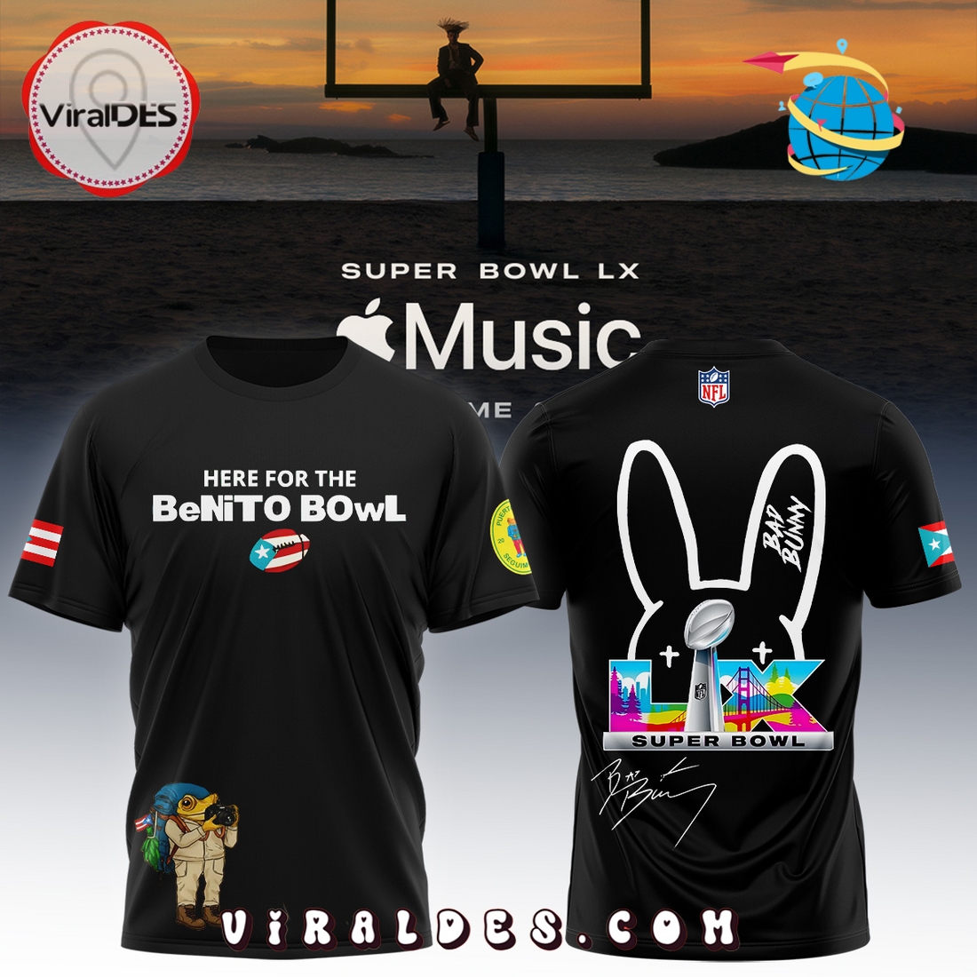 NFL x Bad Bunny Super Bowl Limited Edition Hoodie And Cap NFL x Bad Bunny Super Bowl Limited Edition Hoodie And Cap