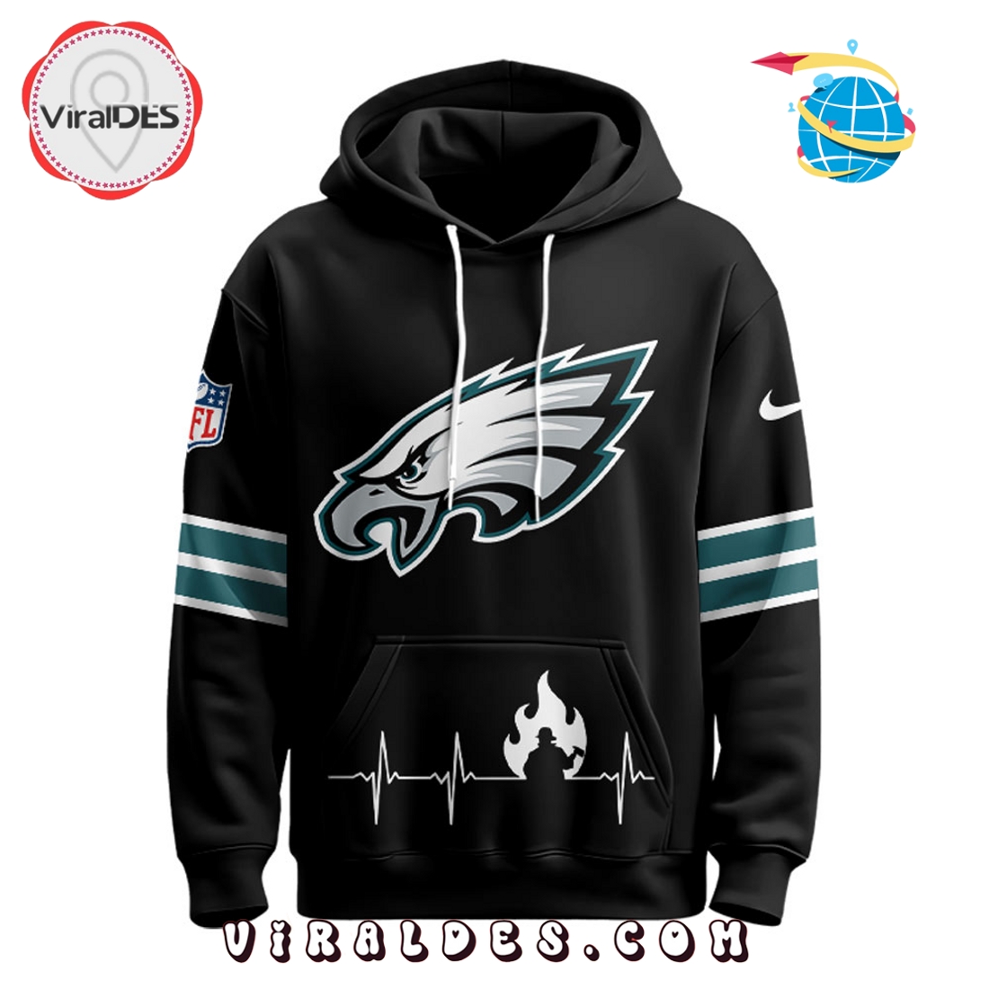 Philadelphia Eagles x Firefighter Appreciation Night Game Hoodie 2025 Philadelphia Eagles x Firefighter Appreciation Night Game Hoodie 2025