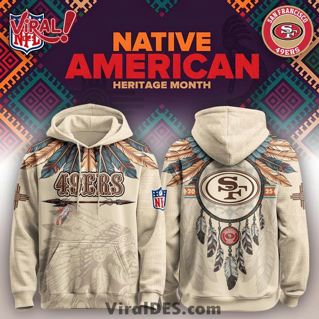 San Francisco 49ers Native American Heritage Month Limited Editions Hoodie San Francisco 49ers Native American Heritage Month Limited Editions Hoodie