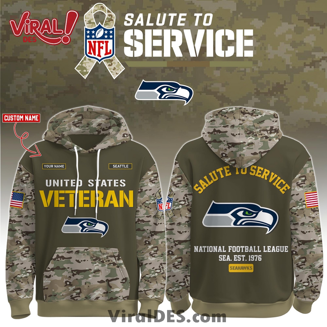 Seattle Seahawks 2025 Salute to Service Hoodie, Long Pants Seattle Seahawks 2025 Salute to Service Hoodie, Long Pants