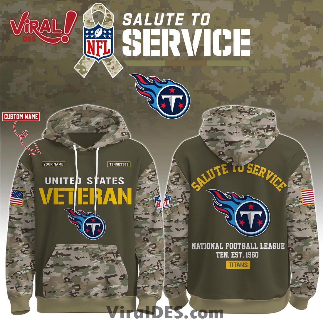 Tennessee Titans 2025 Salute to Service Hoodie, Long Pants Tennessee Titans 2025 Salute to Service Hoodie, Long Pants