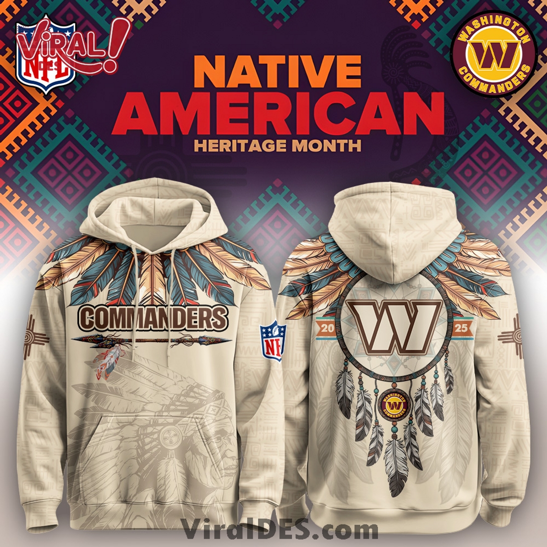 Washington Commanders Native American Heritage Month Limited Editions Hoodie Washington Commanders Native American Heritage Month Limited Editions Hoodie