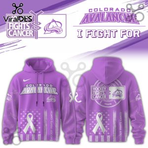 Colorado Avalanche Hockey Fights Cancer Purple Ribbon Hoodie