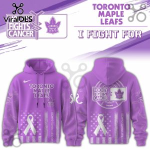 Toronto Maple Leafs Hockey Fights Cancer Purple Ribbon Hoodie