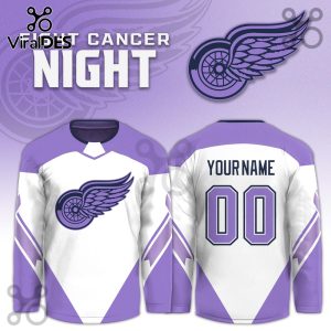 Detroit Red Wings Hockey Fights Cancer Purple Jersey Limited Edition