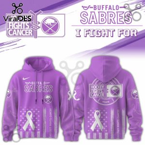 Buffalo Sabres Hockey Fights Cancer Purple Ribbon Hoodie