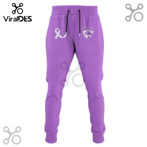 Florida Panthers Hockey Fights Cancer Purple Ribbon Hoodie