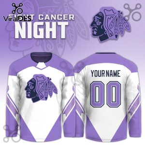 Chicago Blackhawks Hockey Fights Cancer Purple Jersey Limited Edition