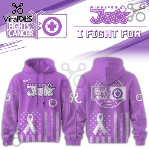 Winnipeg Jets Hockey Fights Cancer Purple Ribbon Hoodie