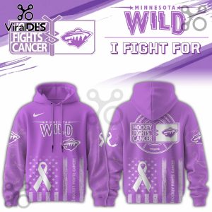 Minnesota Wild Hockey Fights Cancer Purple Ribbon Hoodie