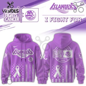 New York Islanders Hockey Fights Cancer Purple Ribbon Hoodie