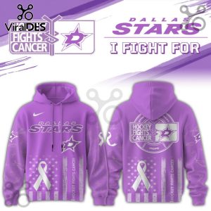 Dallas Stars Hockey Fights Cancer Purple Ribbon Hoodie
