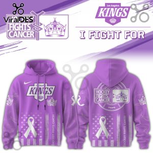 Los Angeles Kings Hockey Fights Cancer Purple Ribbon Hoodie