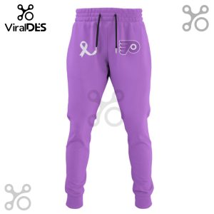 Philadelphia Flyers Hockey Fights Cancer Purple Ribbon Hoodie