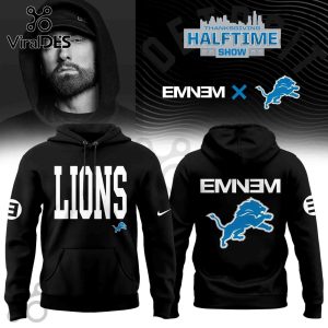 Detroit Lions x Eminem Halftime Black Hoodie 2025