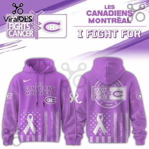 Montreal Canadiens Hockey Fights Cancer Purple Ribbon Hoodie