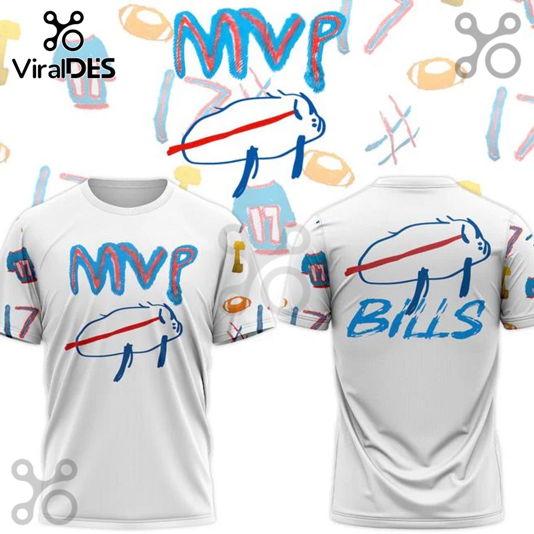 Buffalo Bills Josh Allen Billustration Charlie Hoodie 2025