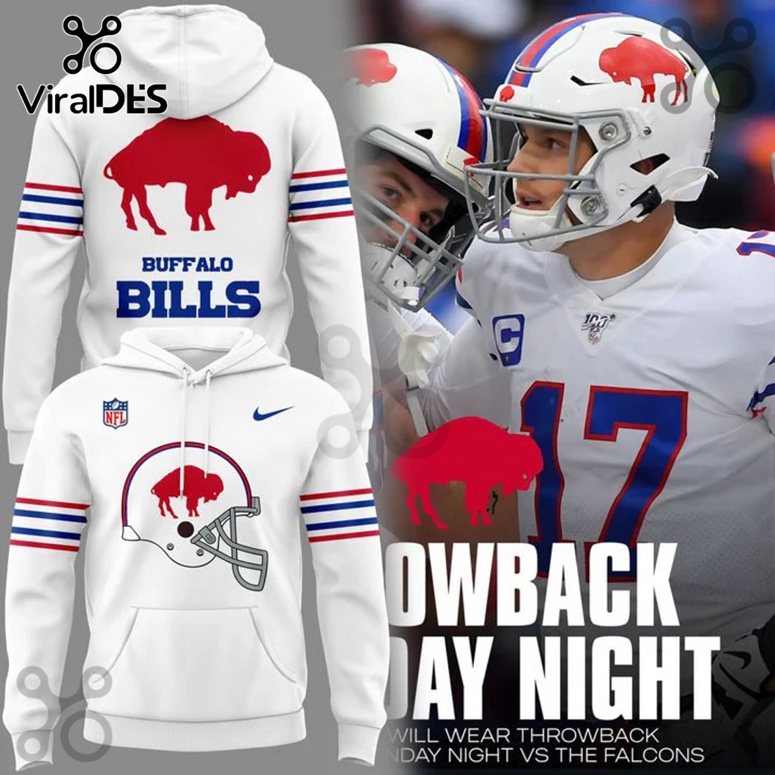 Buffalo Bills Throwback Day Night Limited Edition Hoodie