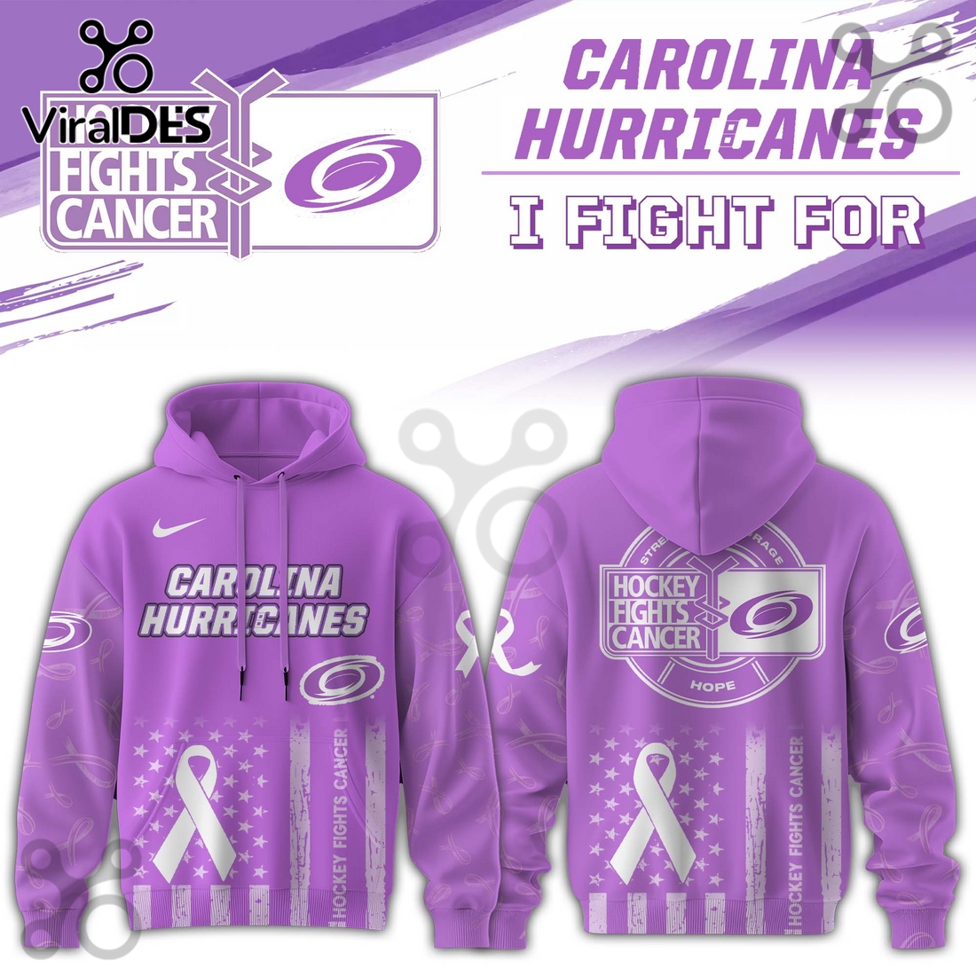 Carolina Hurricanes Hockey Fights Cancer Purple Ribbon Hoodie Carolina Hurricanes Hockey Fights Cancer Purple Ribbon Hoodie