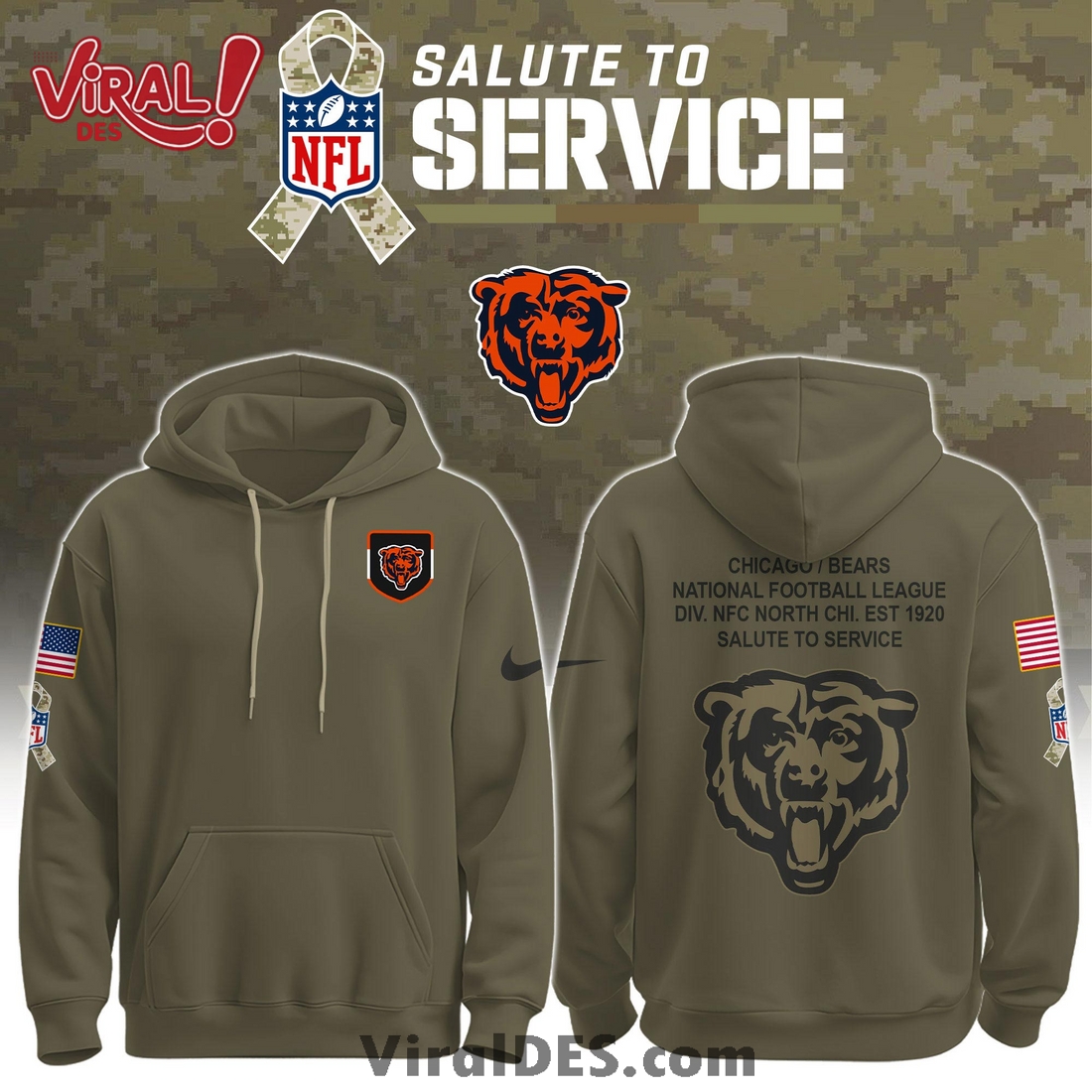 Chicago Bears Salute To Service Limited Edition Shirt