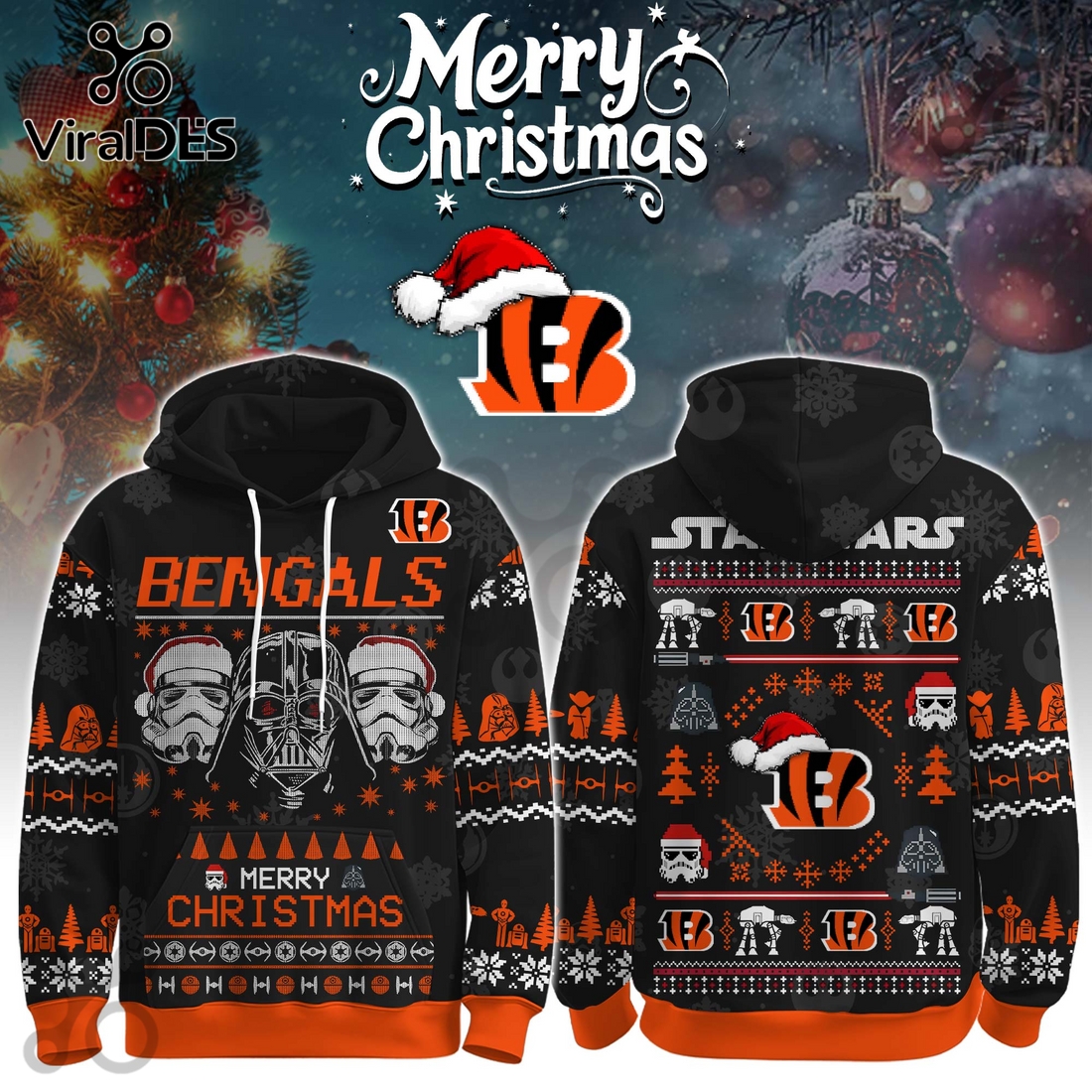 Cincinnati Bengals Merry Christmas The Force Edition Hoodie 2025 Cincinnati Bengals Merry Christmas The Force Edition Hoodie 2025