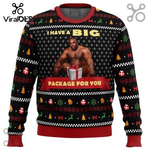 Big Package Barry Wood Meme Ugly Sweater 2025