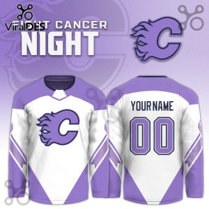 Calgary Flames Hockey Fights Cancer Purple Jersey Limited Edition